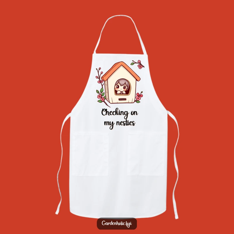 Funny Curious Peeking Birdhouse Apron - Kitchen Humor Gift