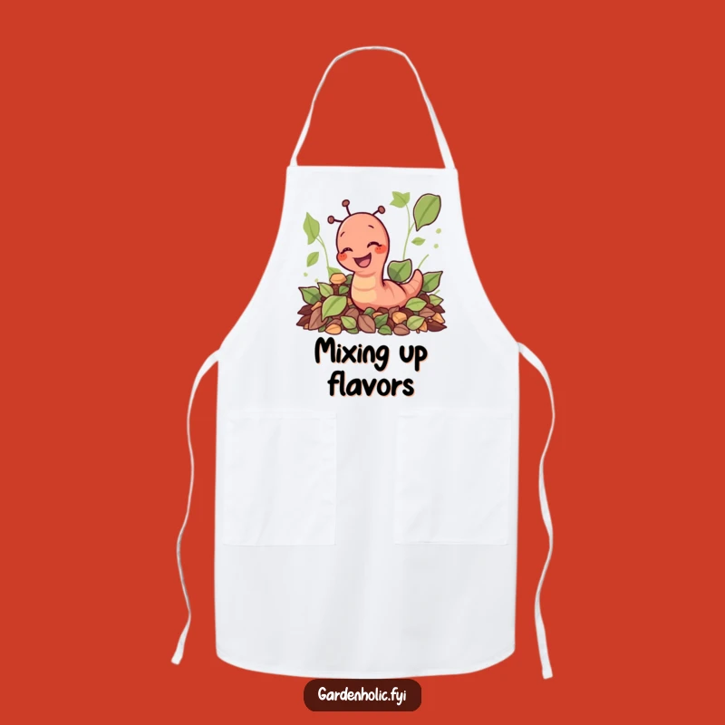 Funny Earthworm Digging Leaves Apron: Kitchen Garden Fun, Perfect Gift
