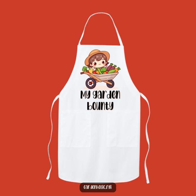 Funny Gardener Apron: Veggie Wheelbarrow Bounty - Cook & Garden Gift
