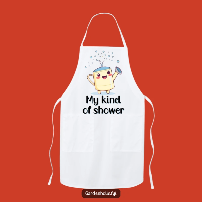 Funny Watering Can Apron: Proud Gardener Showering Drops, Kitchen Funny Gift