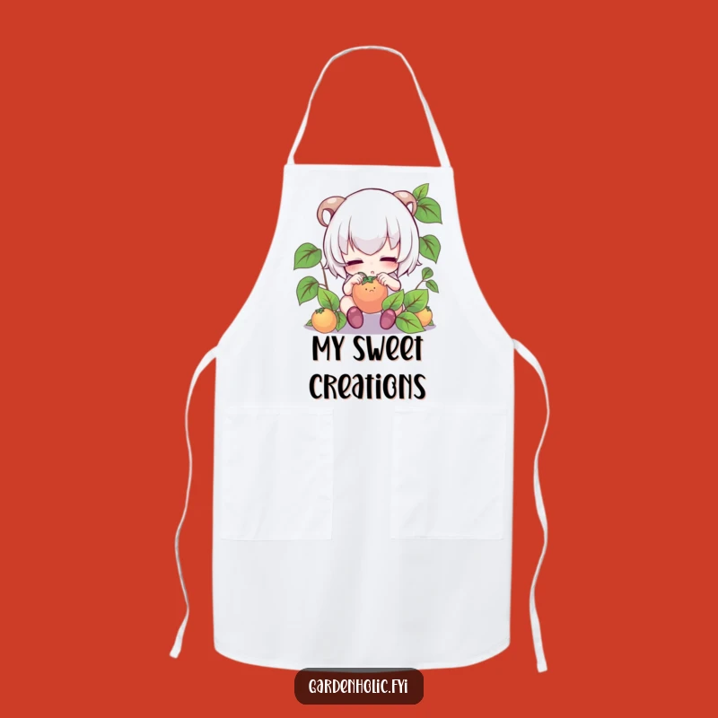 Funny Gardener Apron: Focused Character's Tiny Fruit Kitchen Gear