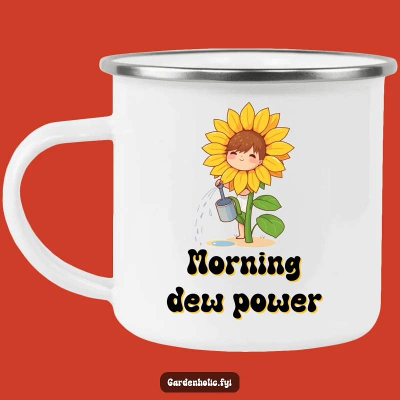 Funny Gardener Camping Mug: Sunflower Design, Rugged Plant Gift Mug
