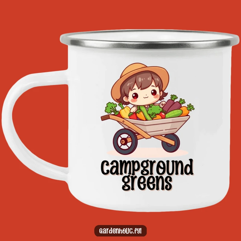 Funny Gardener Camping Mug: Veggie Wheelbarrow Joy - Outdoor Harvest Gift