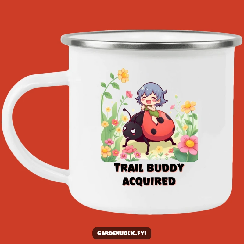 Funny Ladybug Rider Camping Mug: Adventure Fuel for Garden Lovers, Perfect Funny Gift