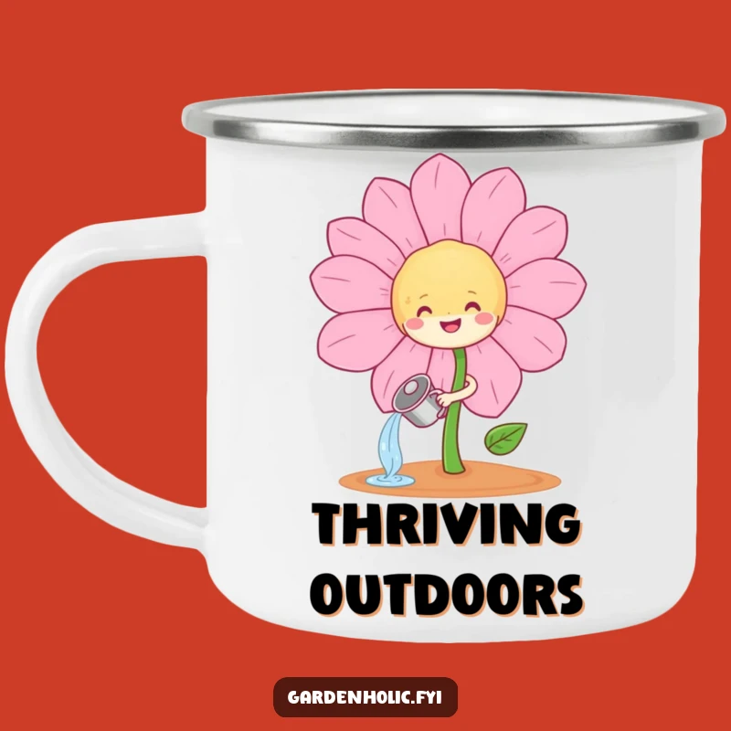 Funny Sprout Watering Flower Camping Mug: Outdoor Garden Cheer, Perfect Gift