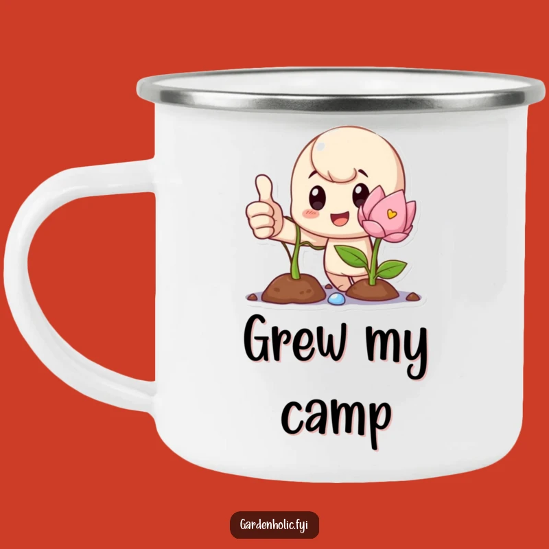 Funny Growth and Success Camping Mug: Proud Character Drinkware for Outdoor Achievements!