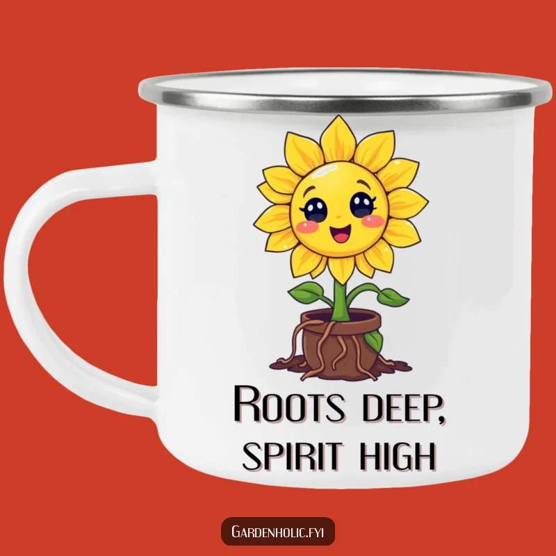 Funny Sunflower Camping Mug: Enthusiastic Roots For Your Adventures, A Hilarious Gift