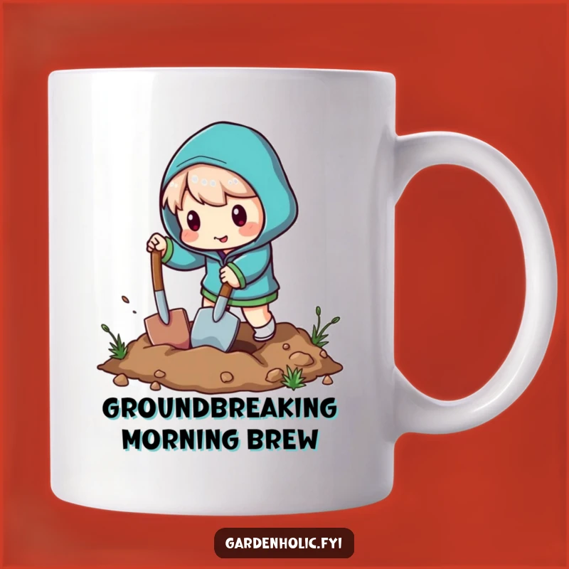 Funny Miniature Shovel Digging Mug - Energetic Character, Perfect Humorous Gift Idea!