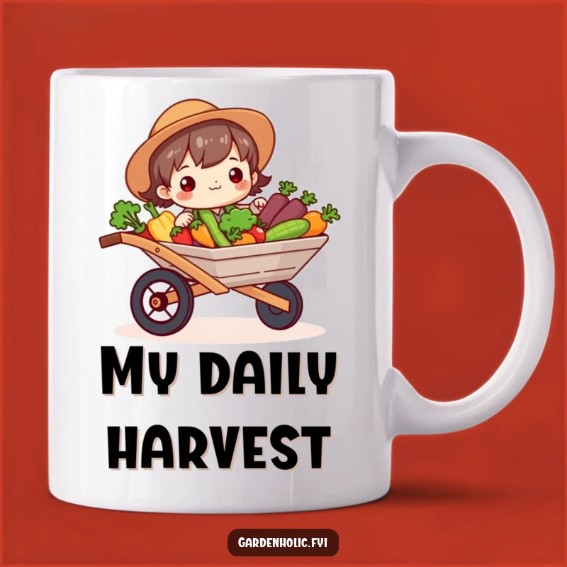Funny Gardener Mug: Veggie Wheelbarrow Joy - Perfect Funny Gift for Gardeners
