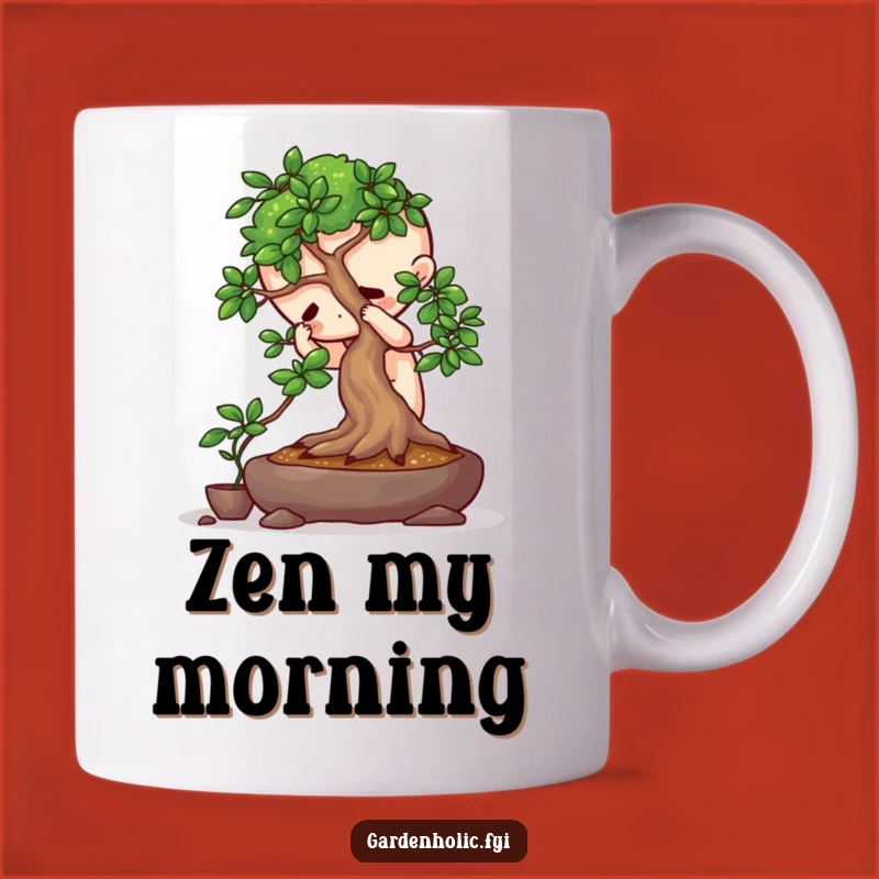 Funny Bonsai Master Mug: Focused Character Pruning Tree, Hilarious Gift for Zen Gardeners