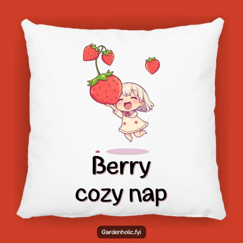 Funny Strawberry Catch Pillow - Comfy & Cheerful Fruit Character, Perfect Funny Cushion Gift!