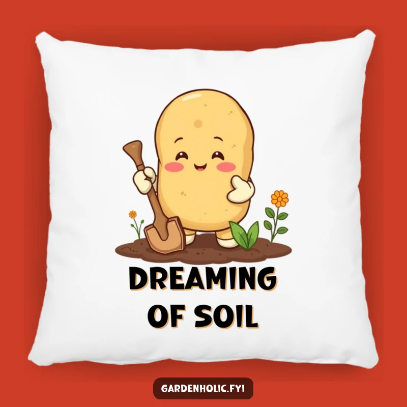 Funny Happy Potato Pillow: Cozy Gardener Accent Gift for Enthusiastic Spud Fans