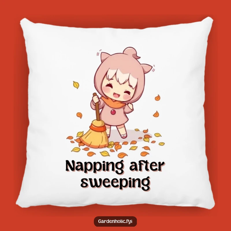 Funny Leaf Sweeper Pillow - Soft Character Cleaning, Cozy Funny Gift for Comfort