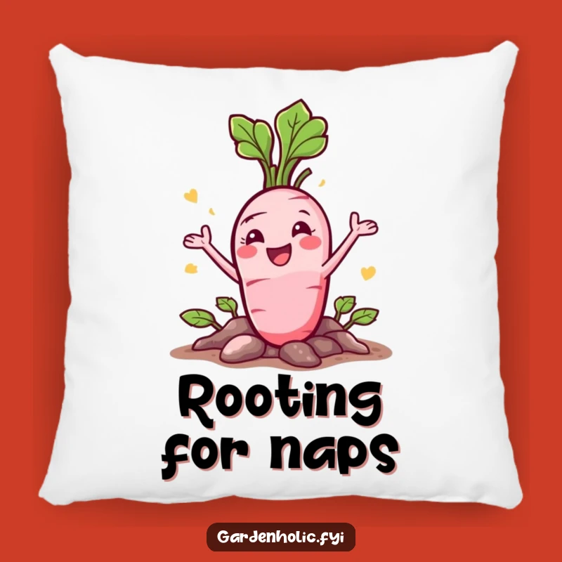 Funny Radish Pillow: Happy Veggie Bursting, Cozy Comfy Funny Gift