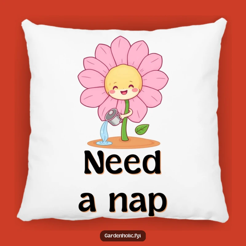 Funny Sprout Watering Flower Pillow: Cozy Garden Accent, Perfect Gift