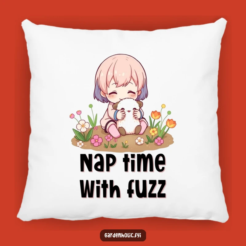 Funny Garden Cuddle Pillow: Soft Fuzzy Friend Accent, Cozy Plant Lover Throw Pillow, Charming Funny Gift