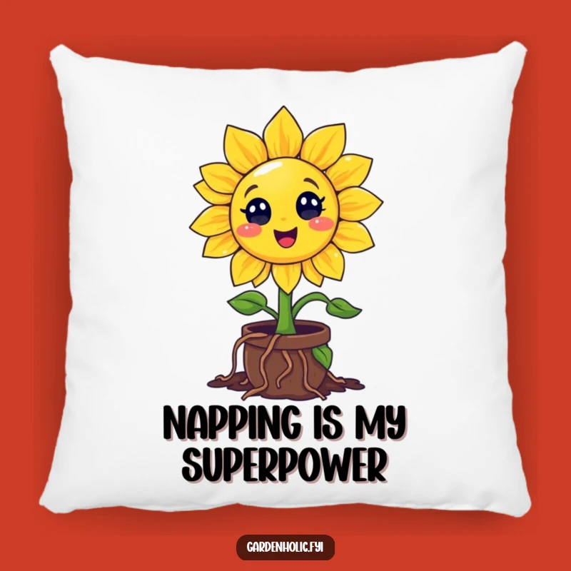 Funny Sunflower Pillow: Enthusiastic Roots Bringing Cozy Humor, A Hilarious Gift
