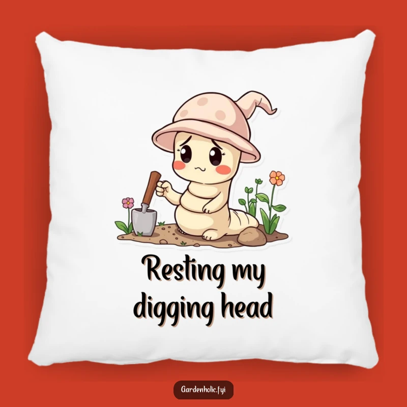 Funny Worm Gardening Pillow - Cozy Comfort for Garden Lovers!