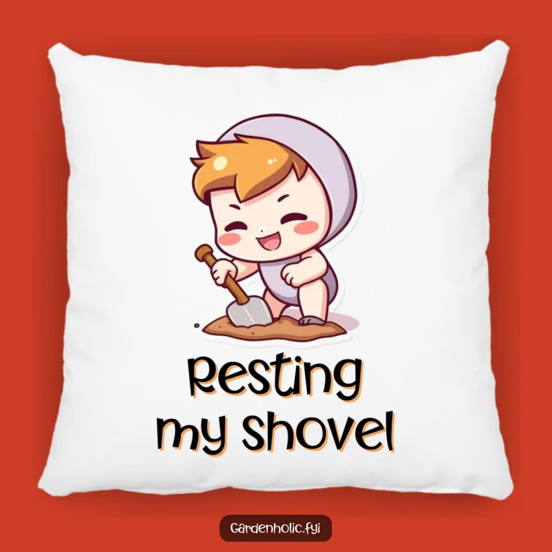 Funny Digger Pillow: Cozy Trowel Comfort, Soft Hobby Gift Pillow