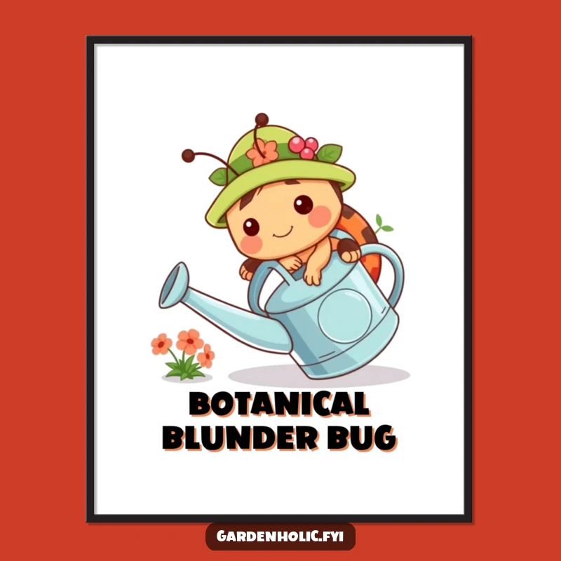 Funny Ladybug Digital Art: Whimsical Garden Decor - Instant Hilarious Gift!