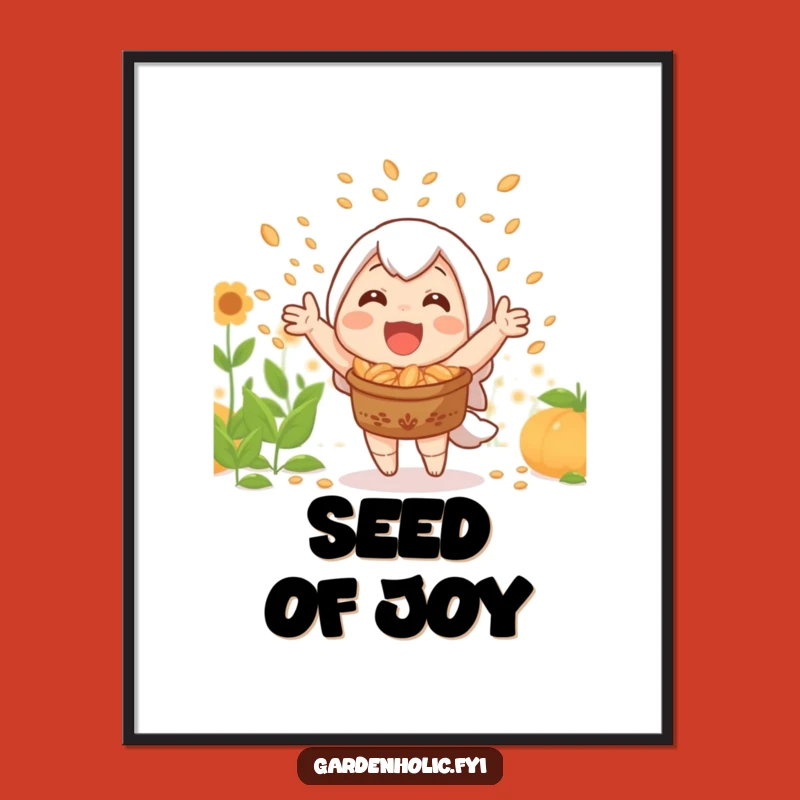 Funny Digital Art: Joyful Harvest Seeds, Instant Funny Gift Download