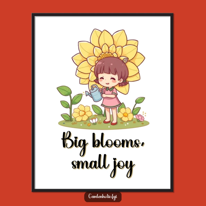 Funny Gardener Digital Art Print: Blooming Decor for Your Walls