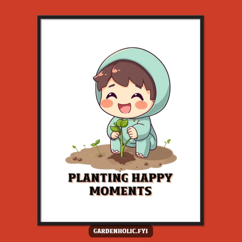 Funny Planter Digital Art Print: Inspire With Planting Joy