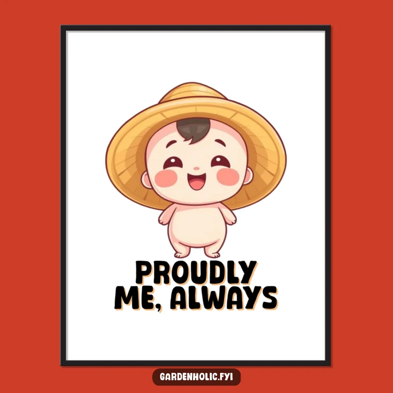 Funny Proud Digital Art: Entity Straw Hat Decor, Instant Humorous Gift!