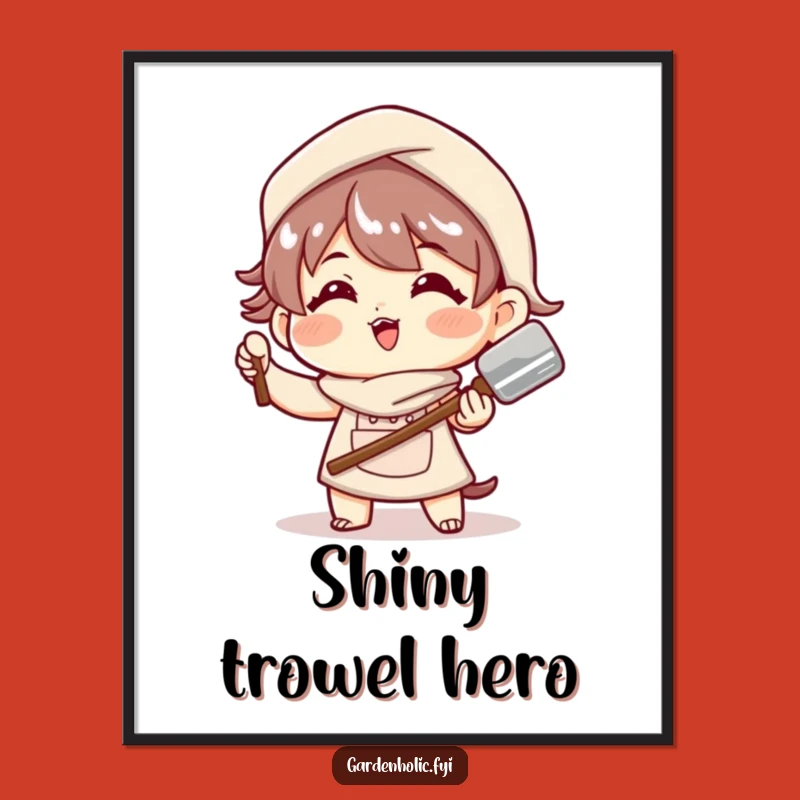 Funny Trowel Play Digital Art: Printable Playful Gardener Decor, Whimsical Wall Art, Instant Funny Gift