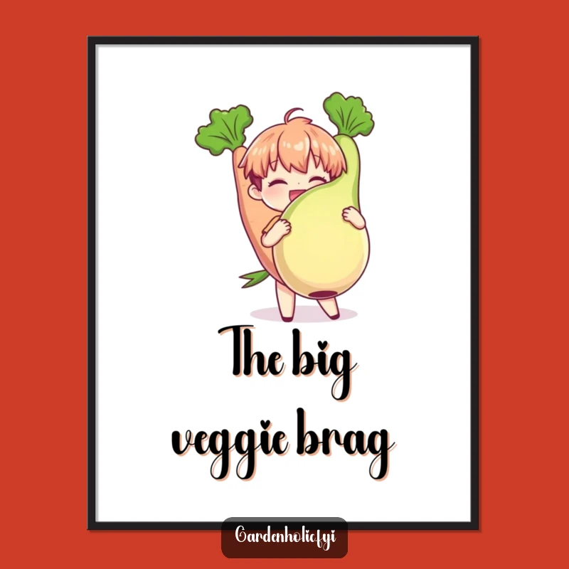 Funny Veggie Digital Art: Character Giant Vegetable Decor, Instant Humorous Gift!