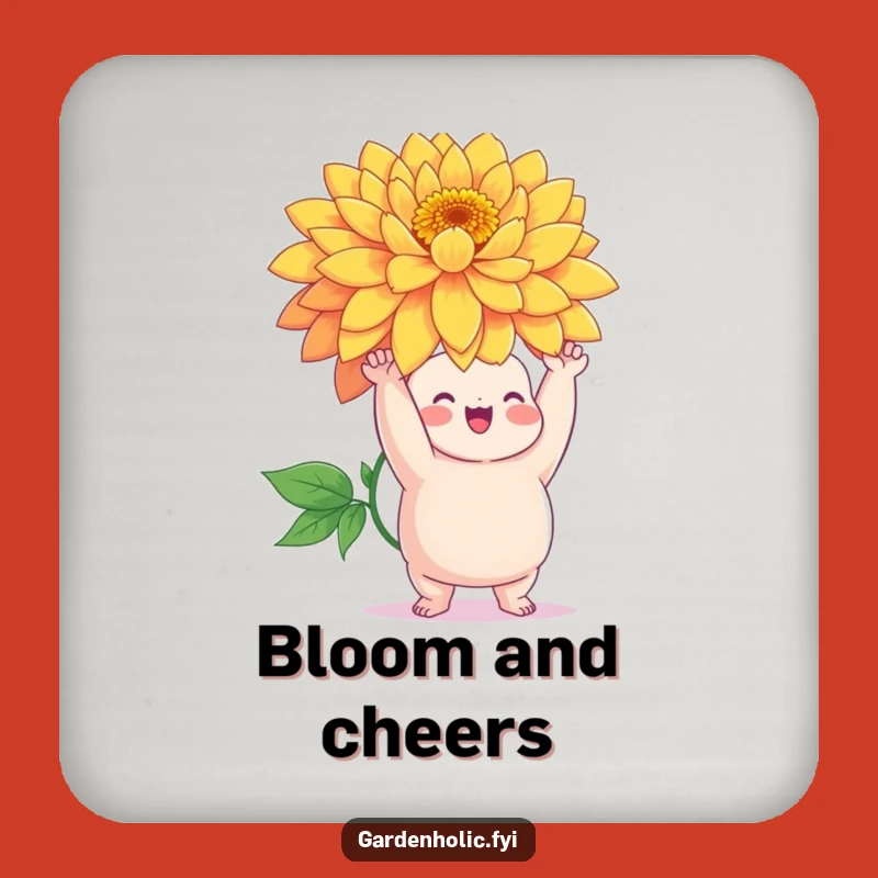 Funny Flower Coaster: Chubby Character with Giant Bloom, Hilarious Home Decor Gift