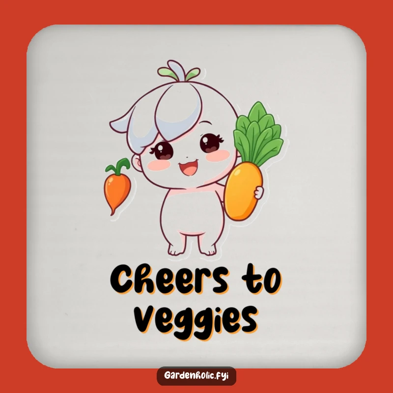 Funny Gardener Coaster: Tiny Victor's Shiny Vegetable Table Protector