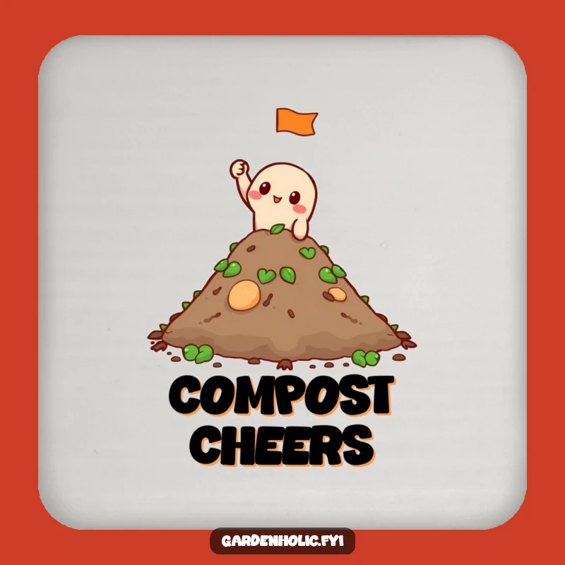Funny Compost Coasters: Tiny Flag Protection, Hilarious Garden Decor, Set of Funny Gifts