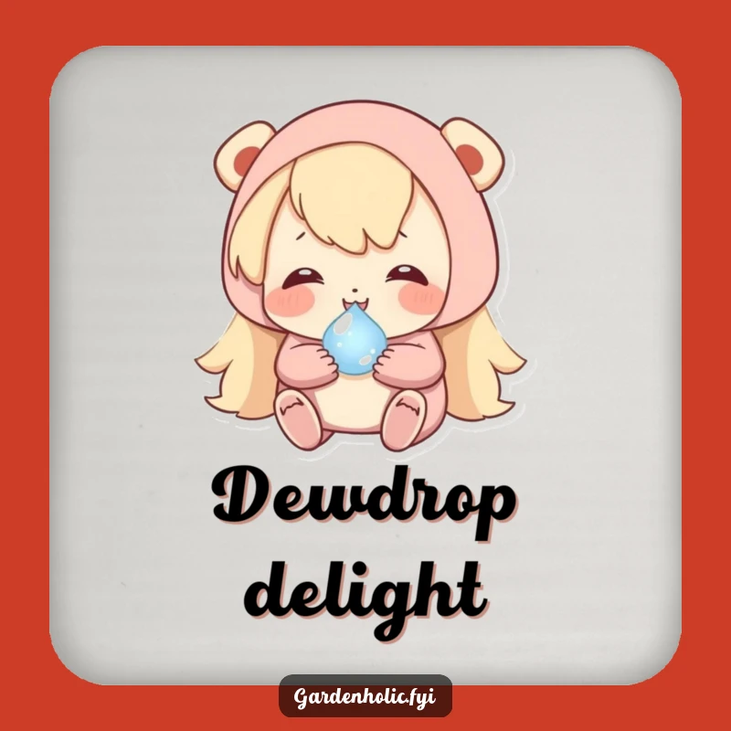 Funny Dewdrop Hug Drink Coaster - Protect Surfaces with This Gentle Humor!