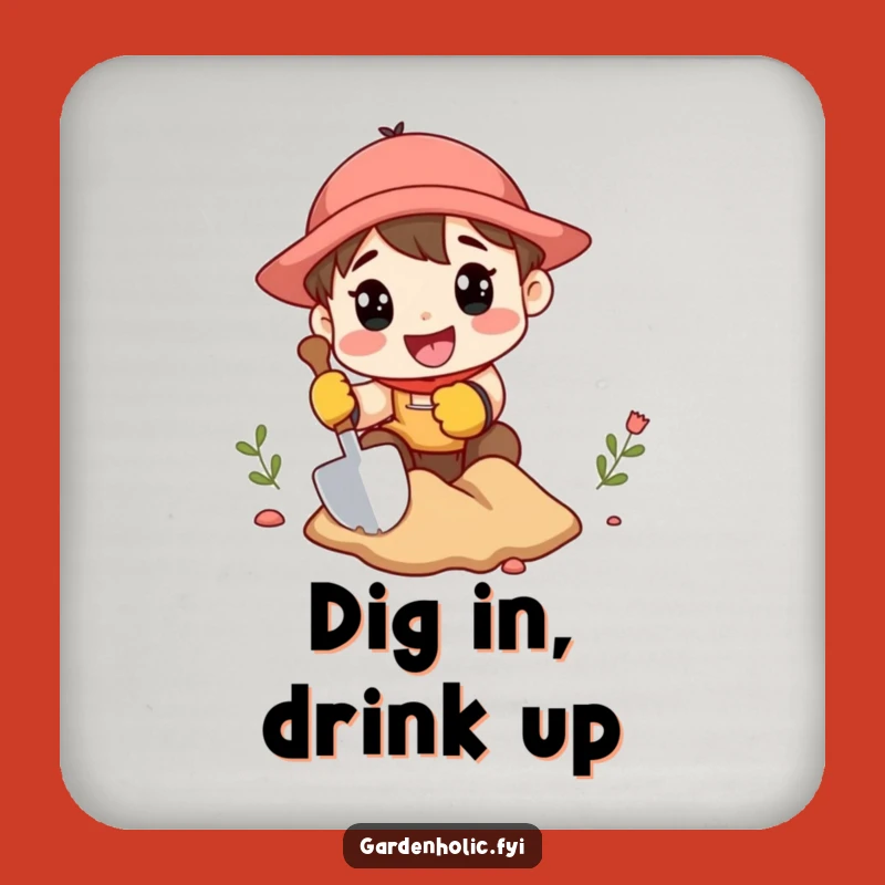 Funny Gardener Coaster: Mini Shovel Design, Unique Funny Gift for Diggers