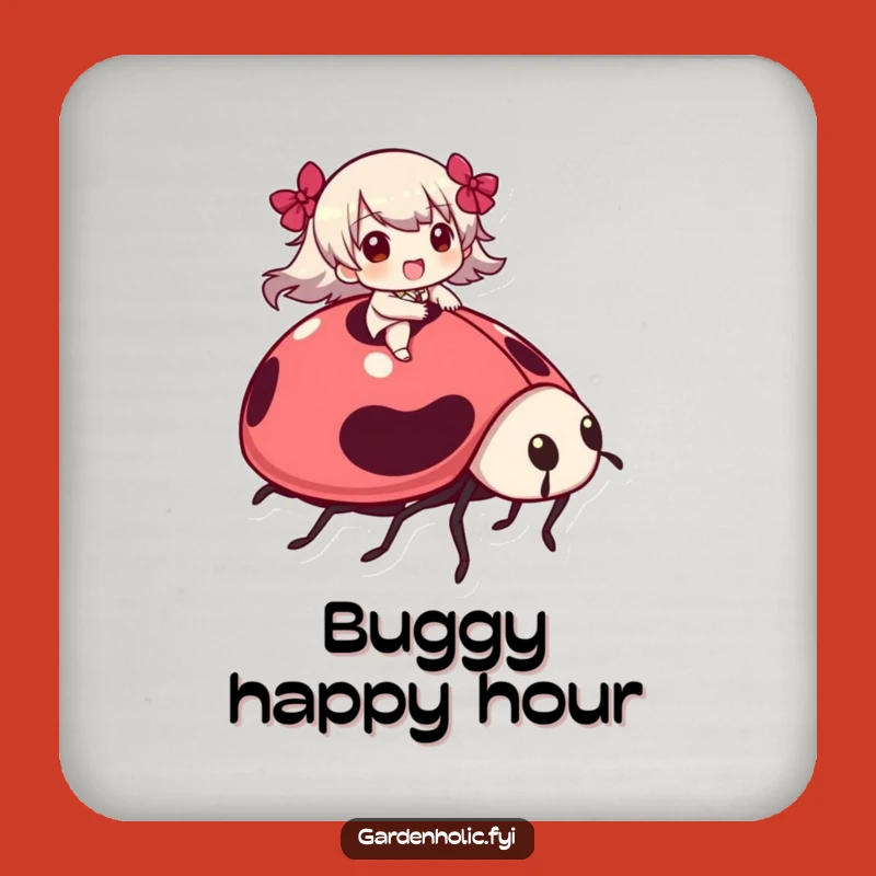 Funny Ladybug Coasters: Giant Bug Protection, Hilarious Whimsical Decor, Set of Funny Gifts