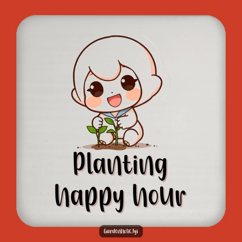 Funny Planting Coaster: Character Sowing Seed, Hilarious Gift for Home & Garden