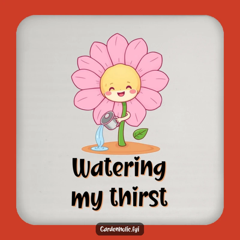 Funny Sprout Watering Flower Coaster: Protect Surfaces with Garden Humour, Perfect Gift