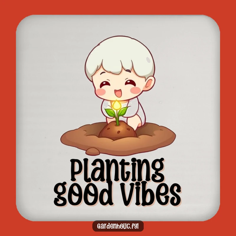 Funny Glowing Seed Planter Coaster Set - Planting Decor Character, Unique Funny Gift for Tables