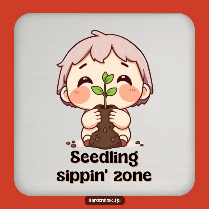 Funny Gardener Coaster: Seedling Pride Design, Unique Funny Gift for Growers