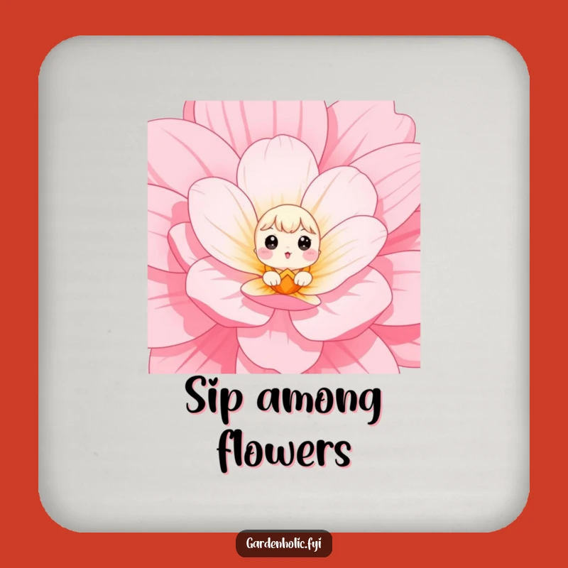 Funny Drink Coaster: Flower Peeker Design, Cute Surprise Decor, Perfect Funny Gift