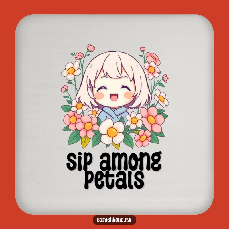 Funny Flower Coaster Set: Beaming Character Protection for Surfaces