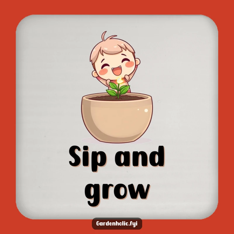 Funny Gardener Coaster: Planting Protection, Perfect Gift for Plant Lover's Surfaces