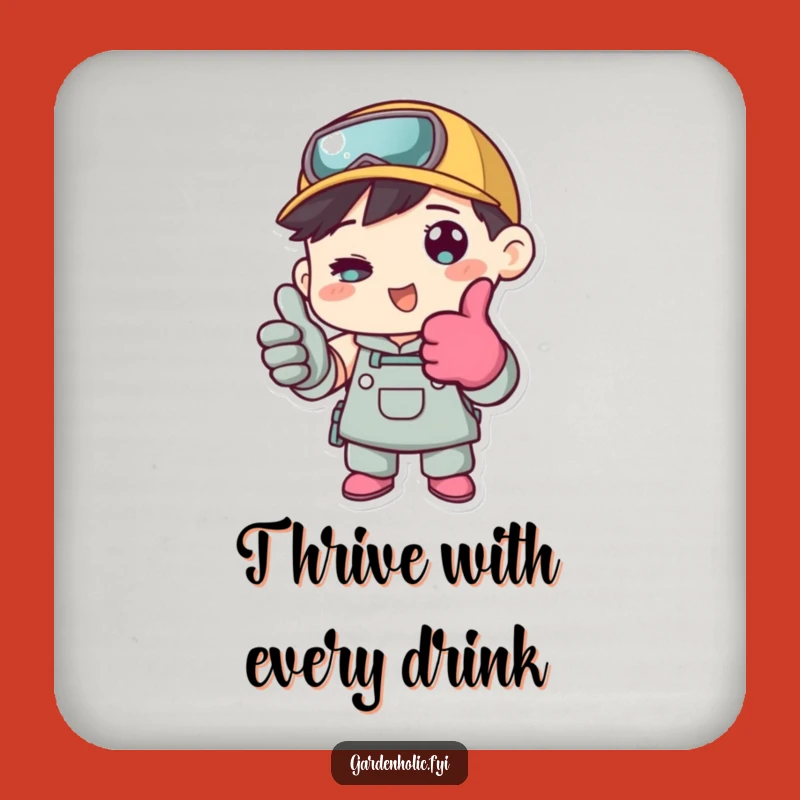 Funny Gardener Thumbs Up Coaster: Small Gift for Plant Enthusiasts