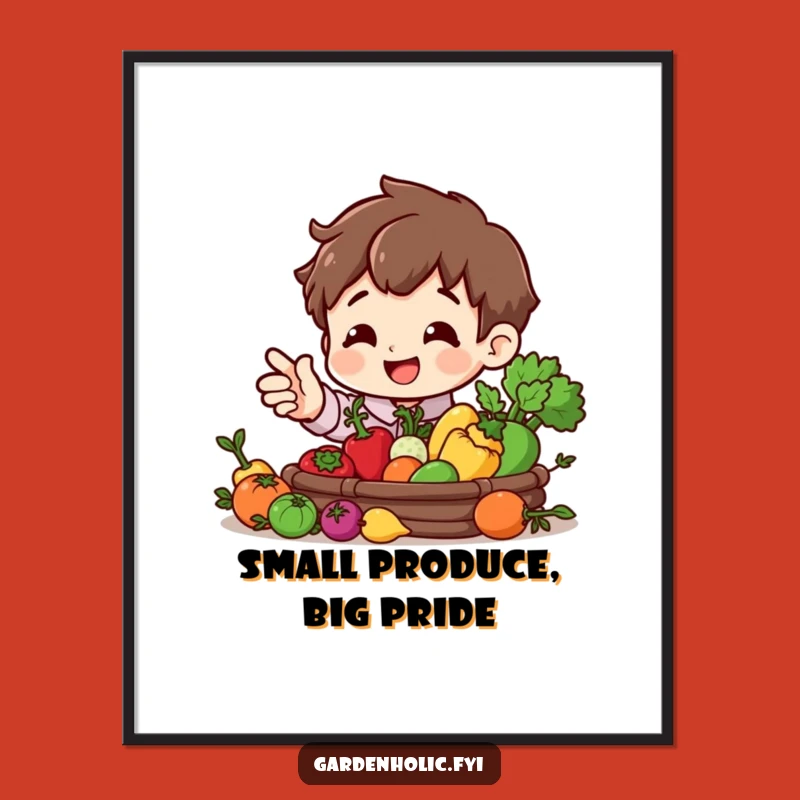 Funny Bountiful Harvest Poster - Cheerful Garden Art Gift