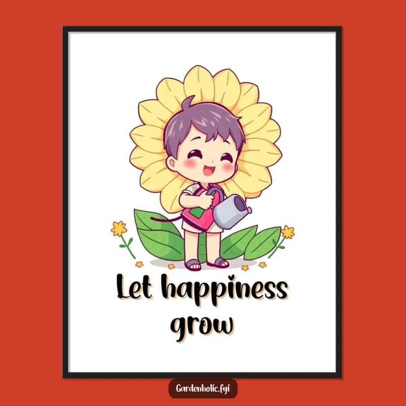 Funny Gardener Poster: Flower Watering Art, Perfect Gift for Plant Enthusiasts
