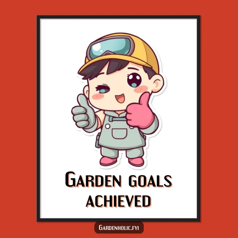 Funny Gardener Thumbs Up Poster: Wall Art Gift for Plant Lovers