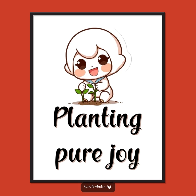 Funny Planting Poster: Determined Character Sowing Seeds, Whimsical Wall Art & Hilarious Gift