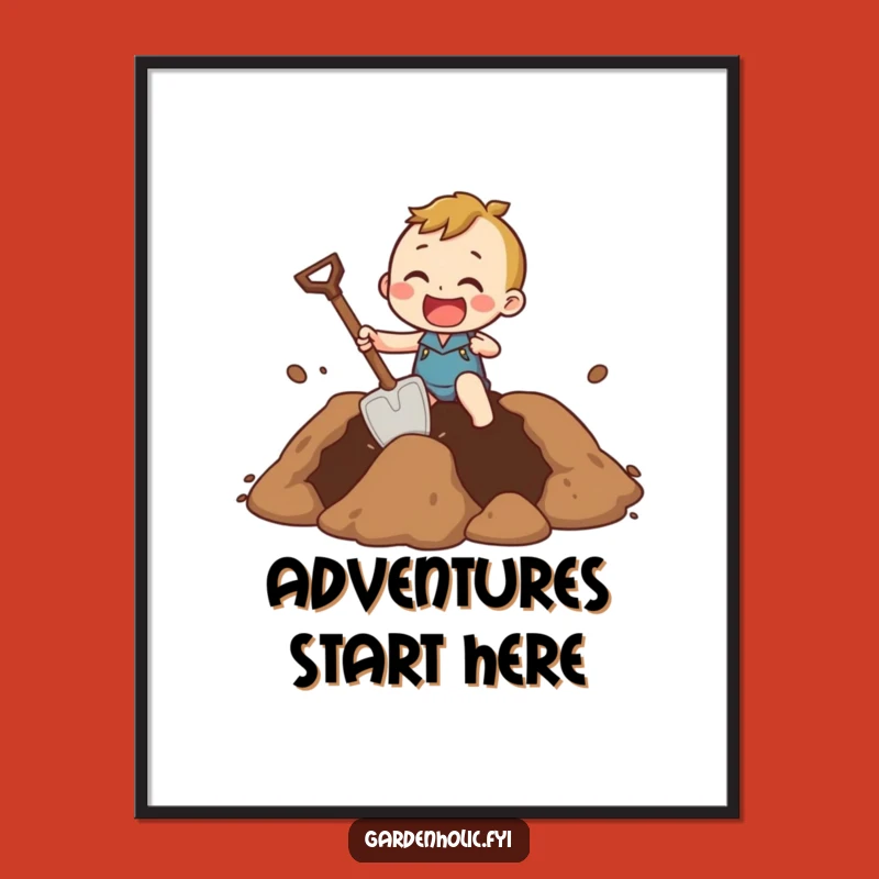 Funny Poster: Giant Hole, Tiny Shovel Art, Hilarious Effort Decor, Perfect Funny Gift