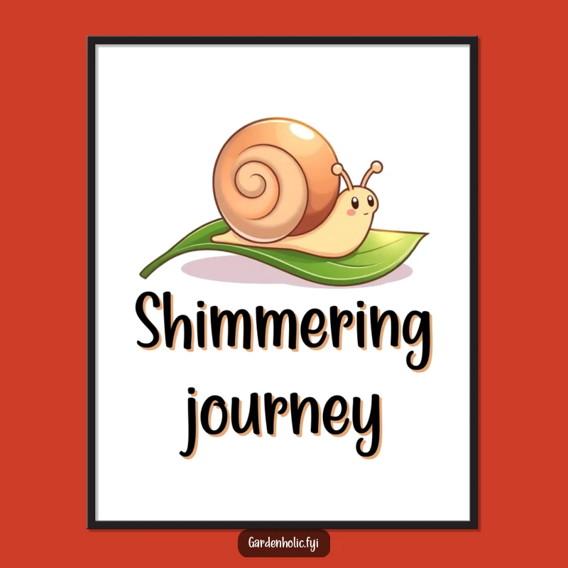 Funny Snail Poster: Cute Trail, Wall Art Funny Gift for Zen Spaces